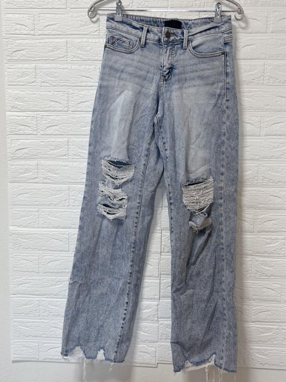 Buckle Black Denim Pants Blue